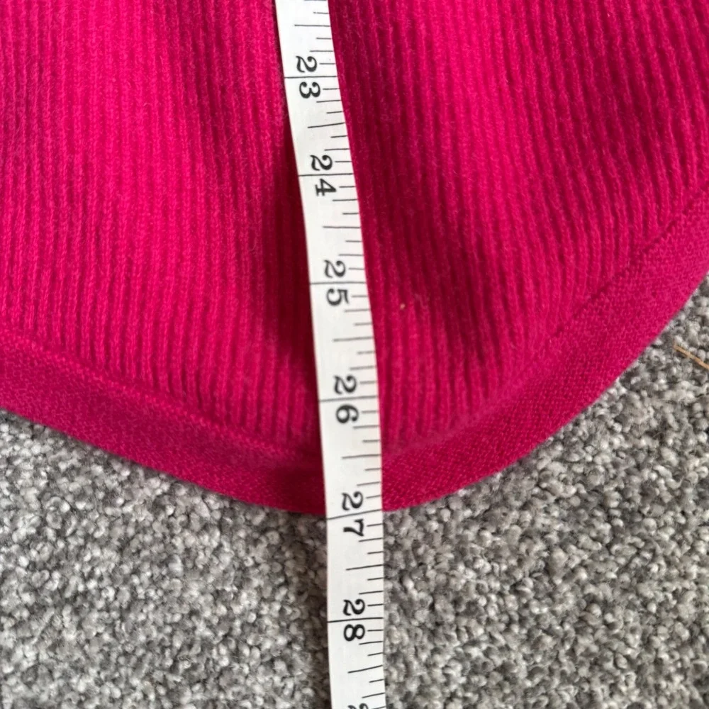 Rachel Zoe Magenta‎ Pink 100% Cashmere Ribbed Asymmetrical V-Neck Sweater XS - Picture 9 of 10